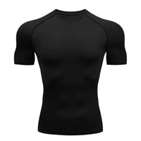 Compression Shirt Summer Men'S T-Shirt White Short Sleeve Breathable Quick Dry Fitness Top Sports Long Sleeve Compression Shirt